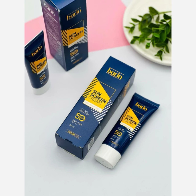 کرم ضد آفتاب بدون رنگ بارین بیوتی SPF 50 مدل CL مناسب انواع پوست حجم 50 میلیلیتر