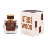 جعبه و بطری ادوپرفیوم مردانه فراگرنس ورد Intense Wood، ادکلن وود با رایحه چوبی و گرم، حجم ۱۰۰ میلیلیتر