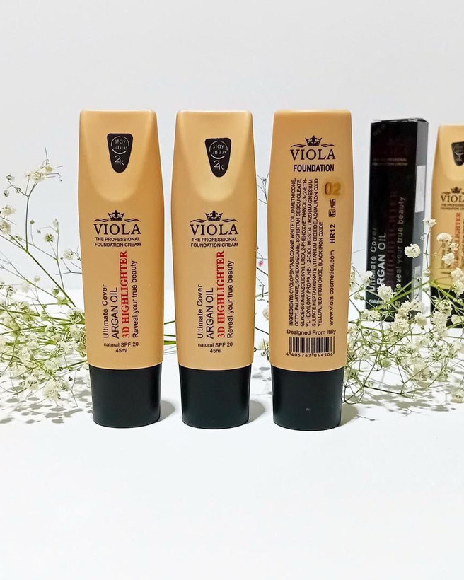 کرم پودر مات ویولا حاوی روغن آرگان و ویتامین C، ضدآب، SPF20، ۴ شماره رنگ، حجم ۴۵ میلیلیتر – فروشگاه کیوت گرام