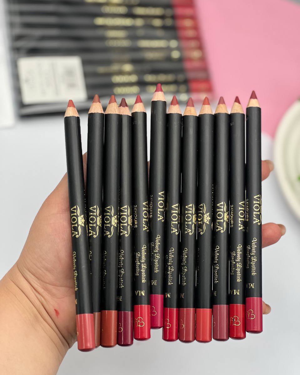 بسته ۱۲ عددی رژ لب مدادی مات ویولا MATTE LIPSTICK – فروشگاه کیوت گرام