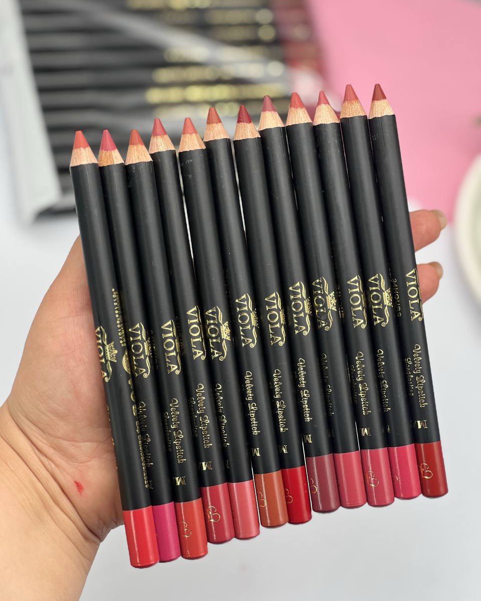 بسته ۱۲ عددی رژ لب مدادی مات ویولا MATTE LIPSTICK– فروشگاه کیوت گرام