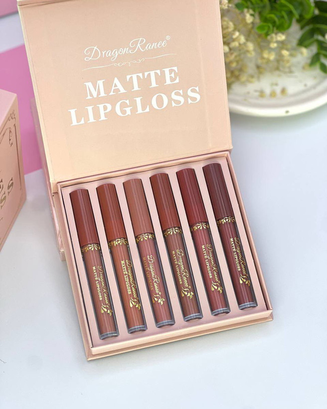 پک ۶ عددی رژ لب مایع مات دراگون رانی MATTE LIPGLOSS– فروشگاه کیوت گرام