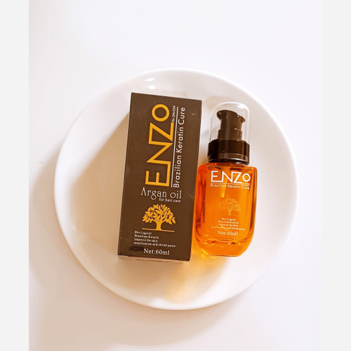 سرم مو انزو مدل Argan Oil، ترمیمکننده مو با روغن آرگان و کراتین برزیلی، حجم ۶۰ میلیلیتر – فروشگاه کیوت گرام