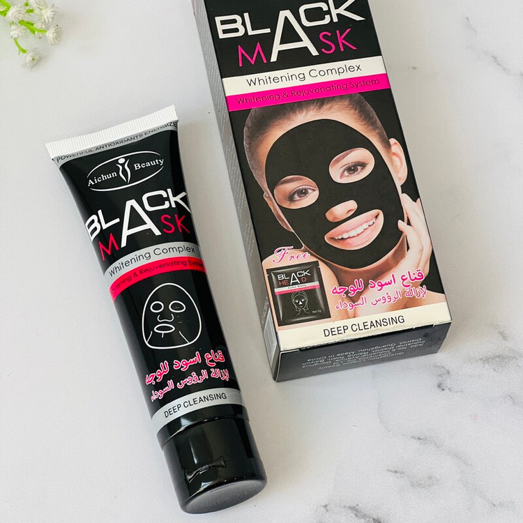 ماسک صورت (سیاه) Aichun Beauty با ذغال فعال، پاکسازی عمیق و رفع جوش سرسیاه، حجم ۱۲۰ میلیلیتر