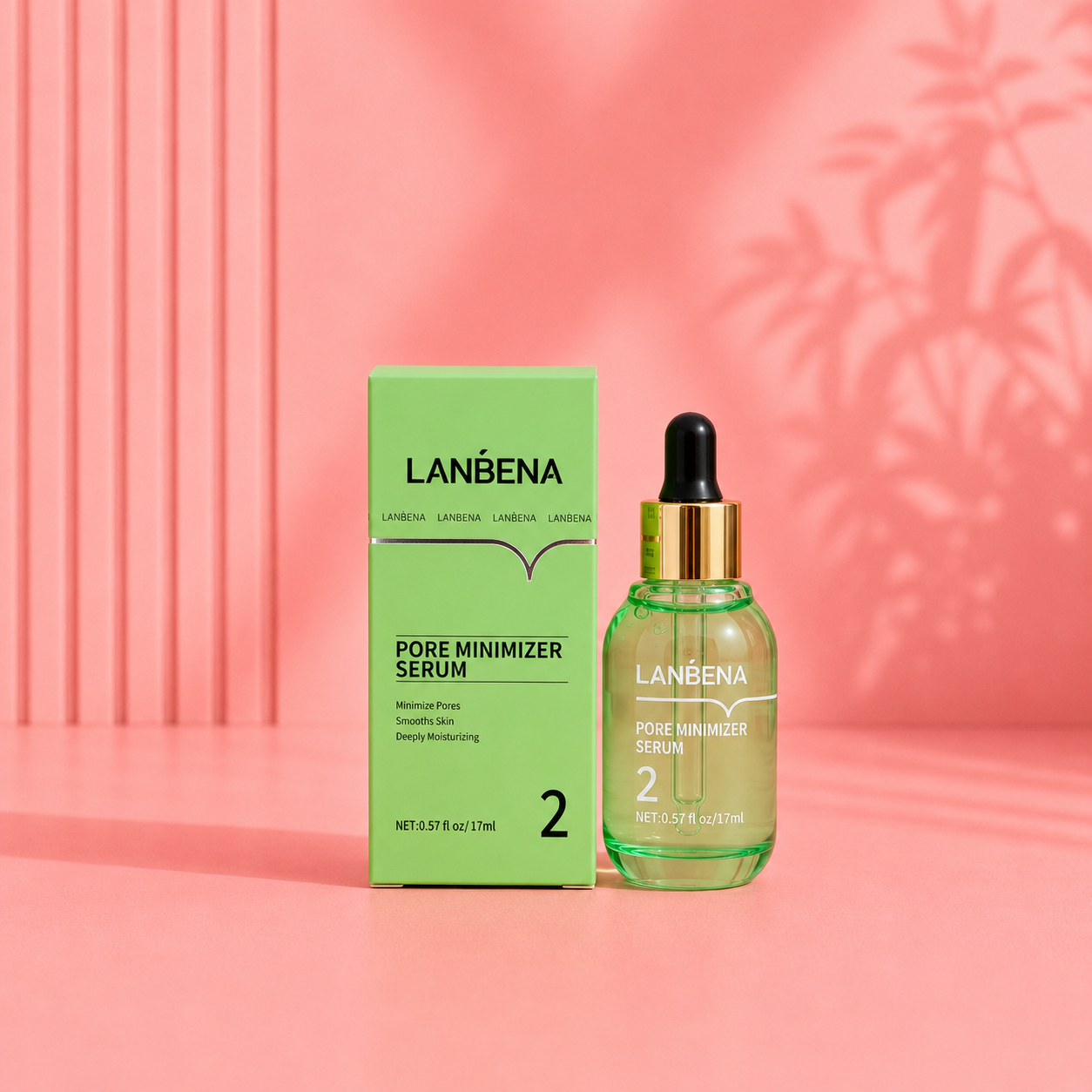 سرم منافذ باز صورت لانبنا LANBENA Pore Minimizer Serum حجم 17 میلی‌لیتر برای کاهش ظاهر منافذ باز و کنترل چربی پوست