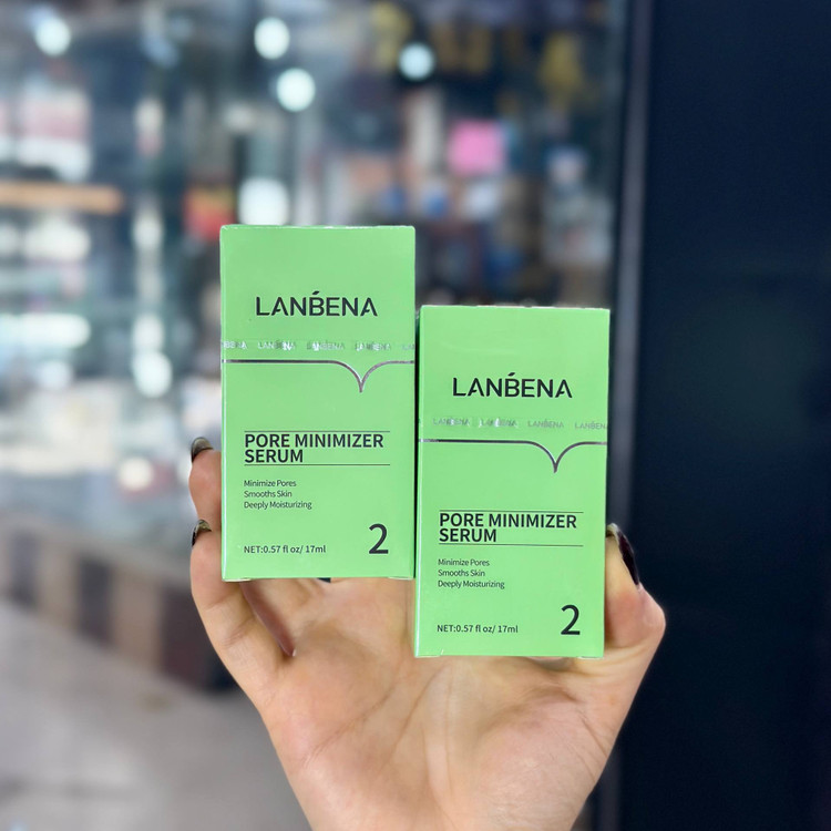 سرم منافذ باز صورت لانبنا LANBENA Pore Minimizer Serum حجم 17 میلیلیتر برای کاهش ظاهر منافذ باز و کنترل چربی پوست